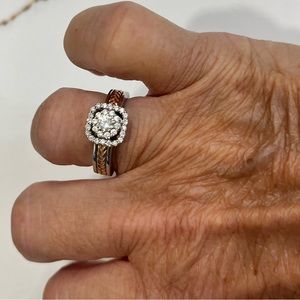 Rose / white gold Diamond ring